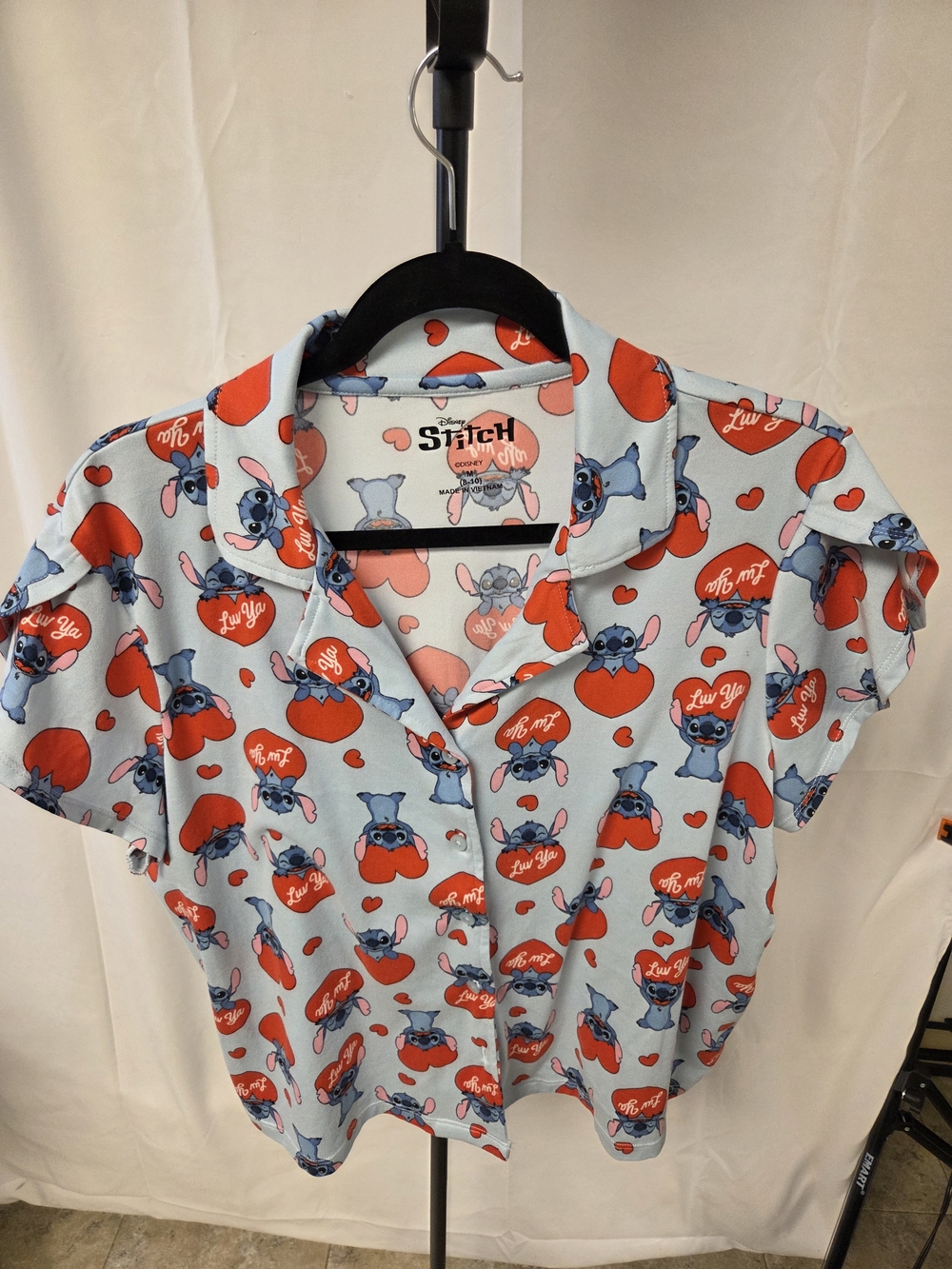 Disney Womens Stitch Pajama Set In Medium